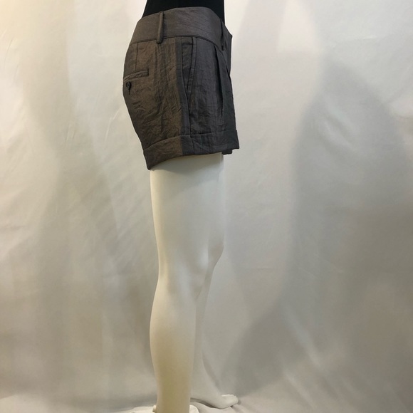 Metallic Lame Pleat Front Cuffed Shorts, Size 0 - Picture 7 of 12